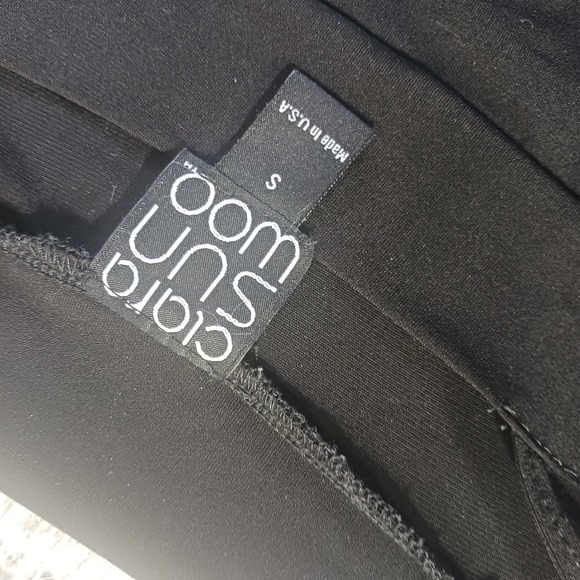 Ciara Sun Woo Cold Shoulder Tunic Top Made USA Stretch Knit Minimalist - Picture 2 of 7